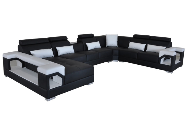 Complete Set Cushion Leather Sofa Living landscape Corner sofa Suite Modern Sofa USB