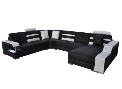 Corner Sofa with USB Upholstery Seat Leather Couch Sofas Couches Suite Living landscape