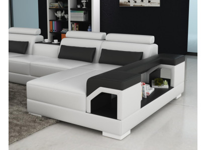 Leather sofa Couch Living landscape Corner sofa Eck Suite Design Modern Sofa G8010 new