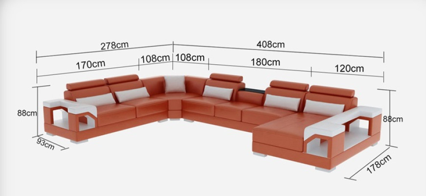 Leather sofa Couch Living landscape Corner sofa Eck Suite Design Modern Sofa G8010 new