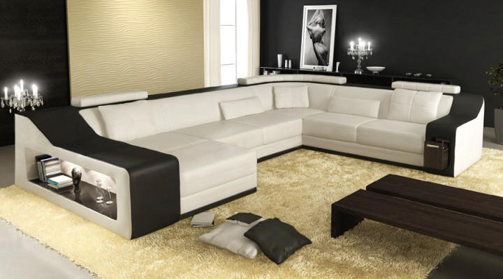 Leather sofa Couch Living landscape Corner sofa Corner Suite Design Modern Sofa new B2017