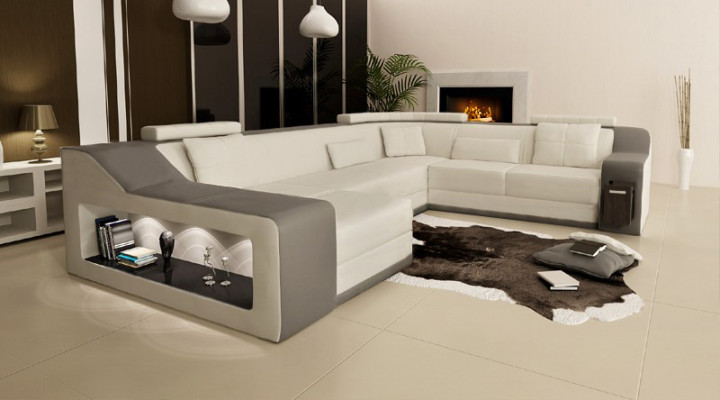 Leather sofa Couch Living landscape Corner sofa Corner Suite Design Modern Sofa new B2017