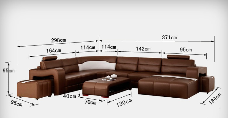 Leather sofa Couch Living landscape Corner sofa Corner Suite Design Modern Sofa