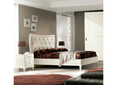 Bed Bedroom Set Bed 2x Bedside table Wood Classic Italian Furniture 3-piece