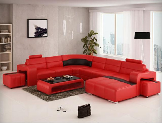 Living landscape Couch Upholstery Corner Suite Designer Leather Sofa Big Sofa new PISA