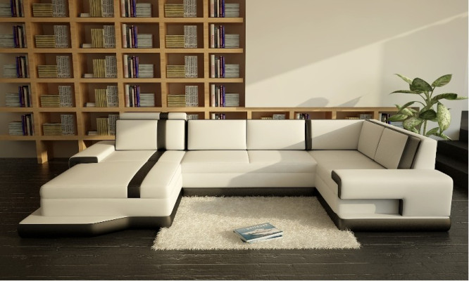 Design Big XXL U-shape Sofa Living landscape Couch Upholstery Corner sofa Seat Suite