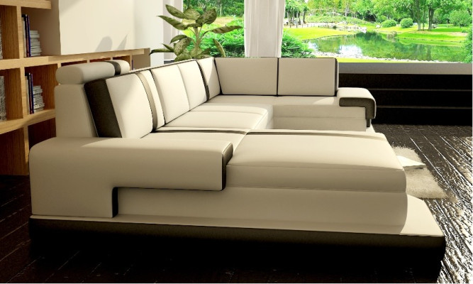 Design Big XXL U-shape Sofa Living landscape Couch Upholstery Corner sofa Seat Suite