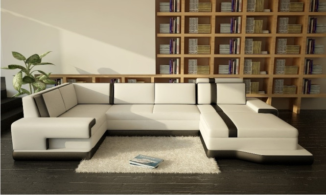 Design Big XXL U-shape Sofa Living landscape Couch Upholstery Corner sofa Seat Suite