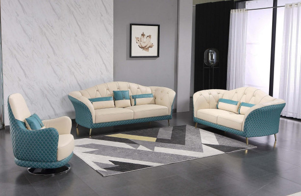 Designer Sets Sofa Couch Upholstery Suite 6pcs. Set of leather coffee tables