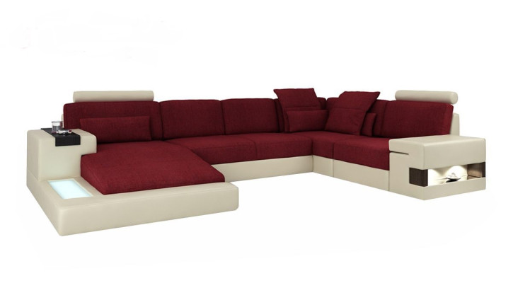 Leather sofa Designer Sofa U-shape Living landscape Couch Upholstery Corner sofa new