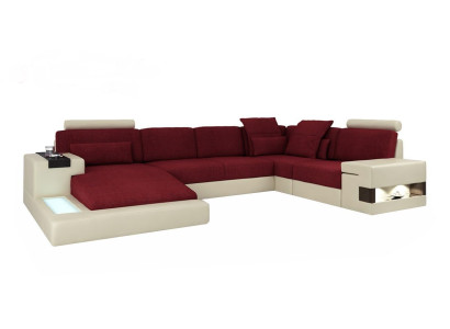 Leather sofa Designer Sofa U-shape Living landscape Couch Upholstery Corner sofa new