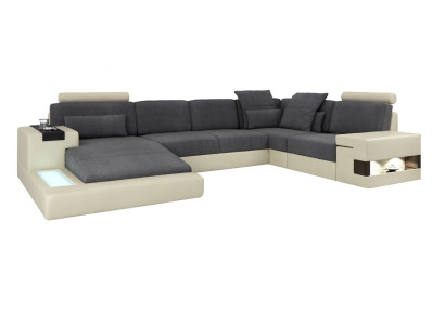 Living room Designer Couch Upholstery Leather Fabric Seat Modern Corner sofa U-shape