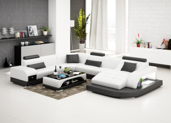 Leather Corner Sofa Corner Living landscape Suite Design Modern Couch new Sofas USB new