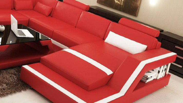 Living landscape Big Modern Leather Sofa + USB Patented new Designer Sofa Corner sofa