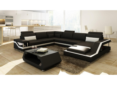 Designer Sofa Corner sofa Living landscape Big Modern leather sofa +USB Patented new