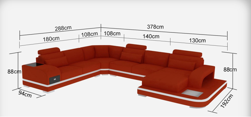 Corner Sofa Upholstery Couch Seat Corner Leather Suite Modern U-shape