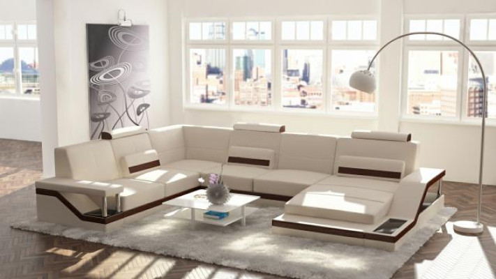 Designer U-shape Couch Corner sofa Upholstery Suite Corner suite Sofa Living landscape
