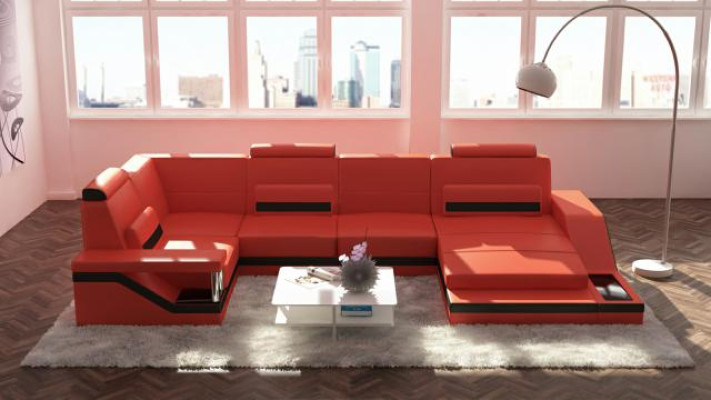 Living landscape Sofa Upholstery Couch Corner Corner sofa Suite Textile Fabric Leather Sofas