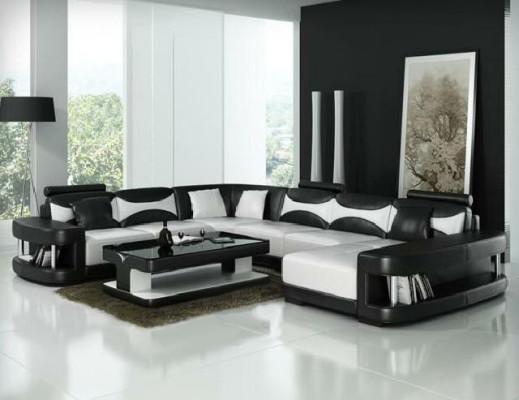 Living landscape Corner sofa Corner Sofa Couch Upholstery Furniture Suite XXL Big
