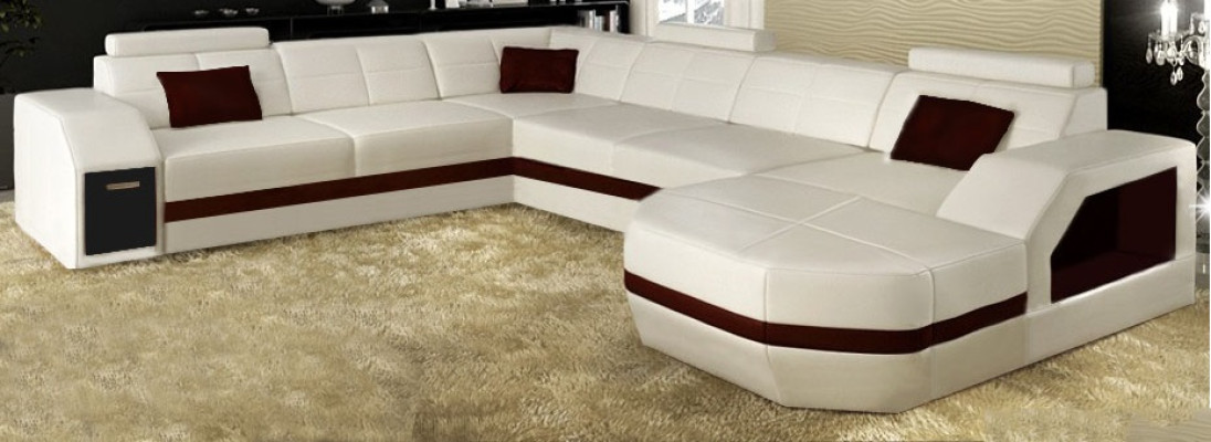 Leather sofa Couch Living landscape Corner sofa Eck Suite Design Modern Sofa C4011 new
