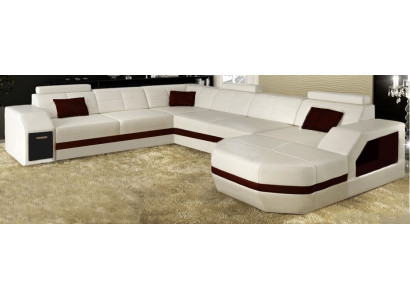 Leather sofa Couch Living landscape Corner sofa Eck Suite Design Modern Sofa C4011 new