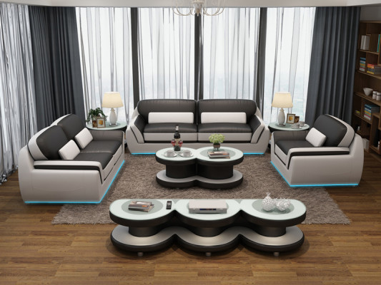 Leather sofa couch sofa set new 3+2+1 seater decor suite design modern