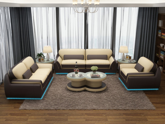 Leather sofa couch sofa set new 3+2+1 seater decor suite design modern