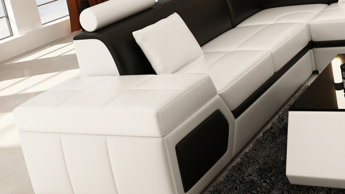 Leather sofa Sofa Couch Living landscape Corner sofa Suite Design Modern Sofa K5013