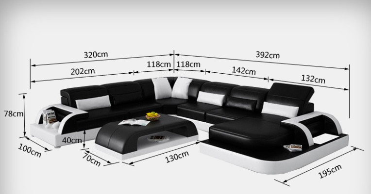 Leather sofa Couch Living landscape Corner sofa Corner Suite Design Modern new Sofa L6012