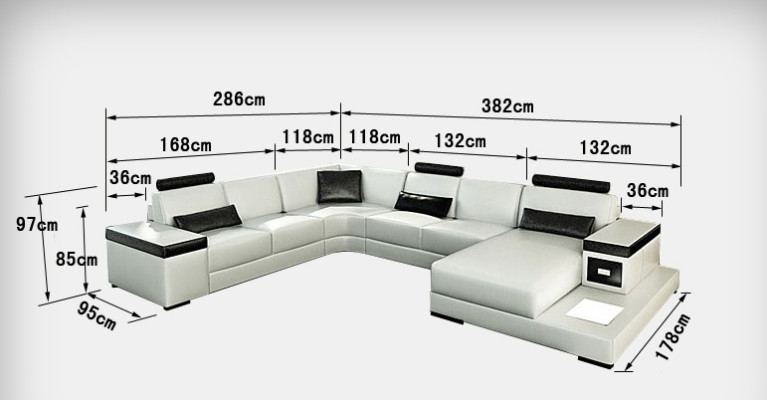Leather sofa Couch Living landscape Corner sofa Eck Suite Design Modern new Sofa L6013