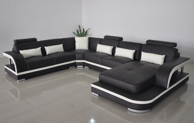 Living room Corner sofa U-shape Wood new Modern design upholstery couch