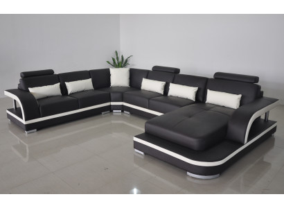 Living room Corner sofa U-shape Wood new Modern design upholstery couch