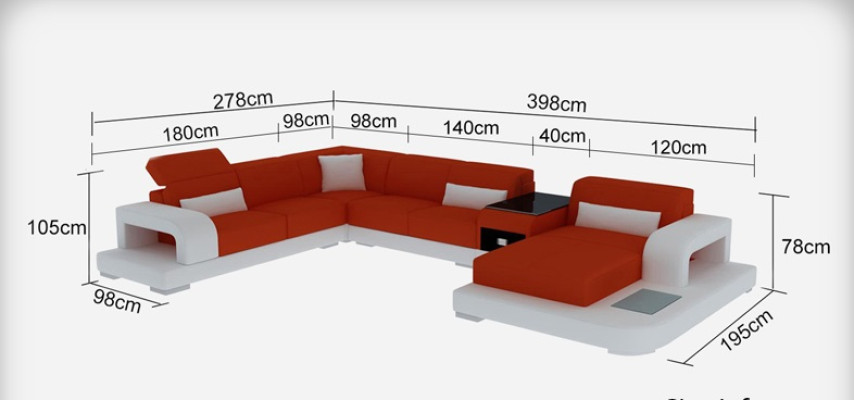 Leather sofa Couch Living landscape Corner sofa Corner Suite Design Modern Sofa G8006