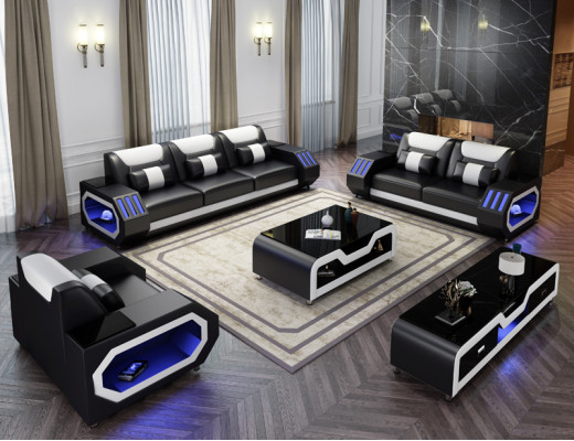 Sofa set Leather Upholstery Couch Set Sofa 3+2+1 Seater Suite G8046D Couches