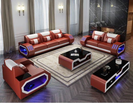 Sofa set Leather Upholstery Couch Set Sofa 3+2+1 Seater Suite G8046D Couches
