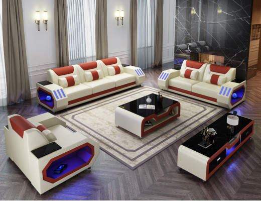 Sofa set Leather Upholstery Couch Set Sofa 3+2+1 Seater Suite G8046D Couches