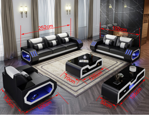 Sofa set Leather Upholstery Couch Set Sofa 3+2+1 Seater Suite G8046D Couches