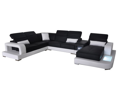 Leather Corner Sofa Corner Living landscape Suite Design Modern Couch Sofas U-shape G8006