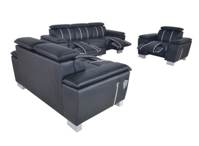 Sofa set leather furniture Couch Design Sofa Upholstery Complete Set 3+2+1 with USB