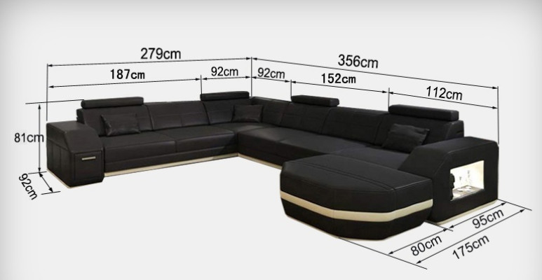 Sofa Corner sofa Design Upholstery Corner sofa Couch Living landscape Corner suite U-shape +USB
