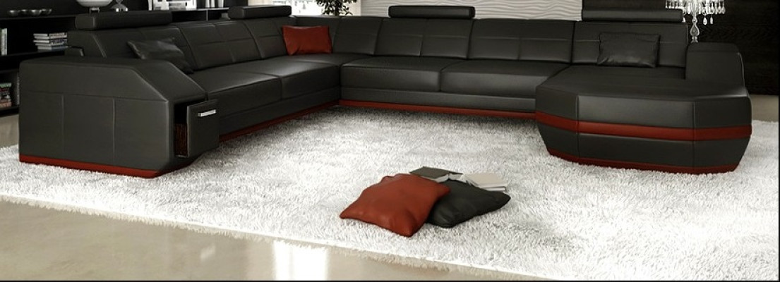 Sofa Corner sofa Design Upholstery Corner sofa Couch Living landscape Corner suite U-shape +USB