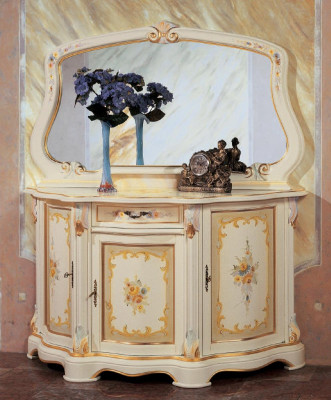 Elegant Style Furniture Bedroom Chest of drawers Wardrobe Classic Sideboard with Mirror