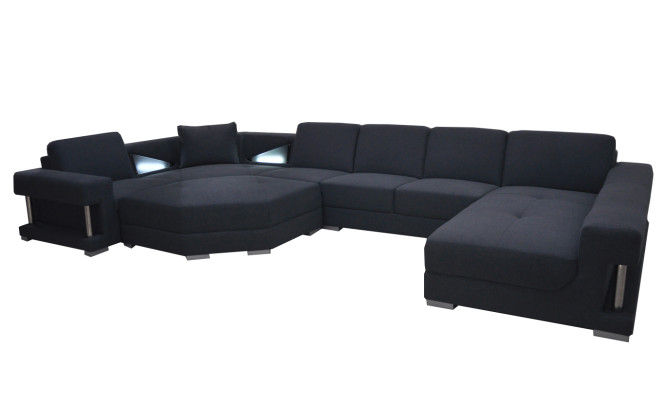 Textile Corner sofa Upholstery Living room Couch Suite Corner suite Sofa Couches + USB