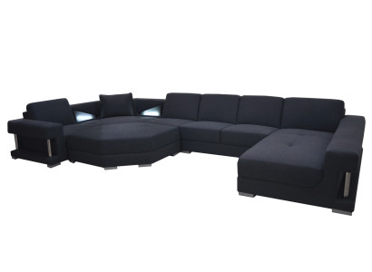 Textile Corner sofa Upholstery Living room Couch Suite Corner suite Sofa Couches + USB