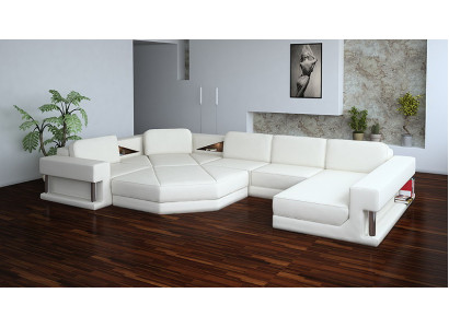 Modern Corner sofa with USB Couch Upholstery Leather Design Sofa Suite Living landscape