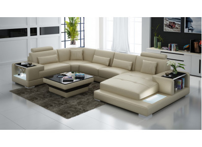 Living landscape Upholstery Corner Corner Sofa with USB Suite Landschaft Leather Wetzlar