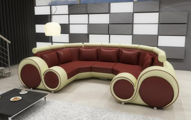 exclusive s Modern leather sofa from Premium Imitation leather with wooden frame