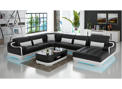 Leather Sofa Upholstery Seat Corner Sofa Suite Living landscape Living room Couch G8025