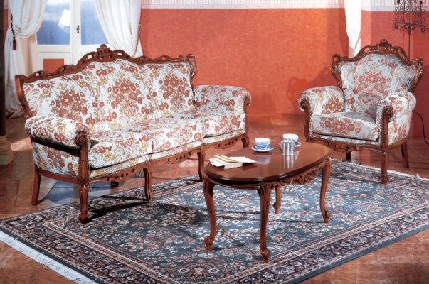 Italian sofa set Classic Sofa Couch Set Coffee table 3 pieces. suite