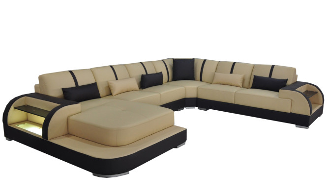Leather Couch Upholstery Seat Corner Suite Modern Design Sofas Living landscape U-shape